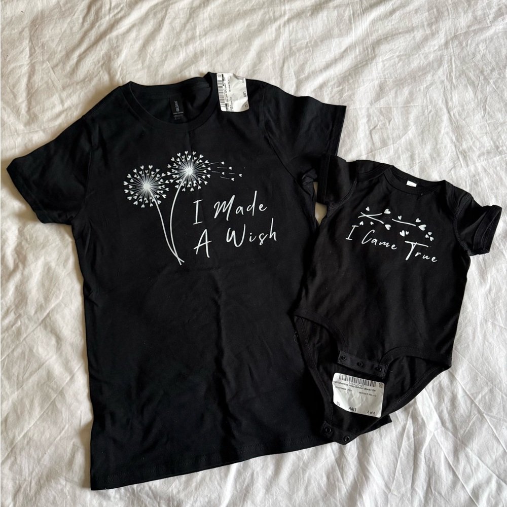 🌈 Rainbow Baby Black Matching T-Shirt and Onesie Set
